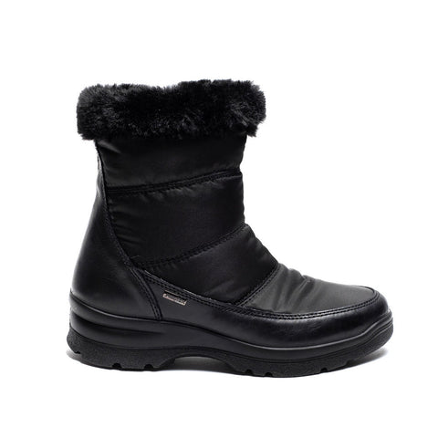 Italian Women Black Water Proof Halfboot #0013