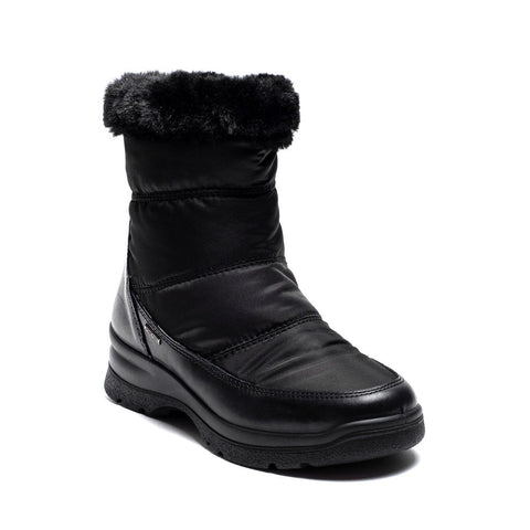 Italian Women Black Water Proof Halfboot #0013