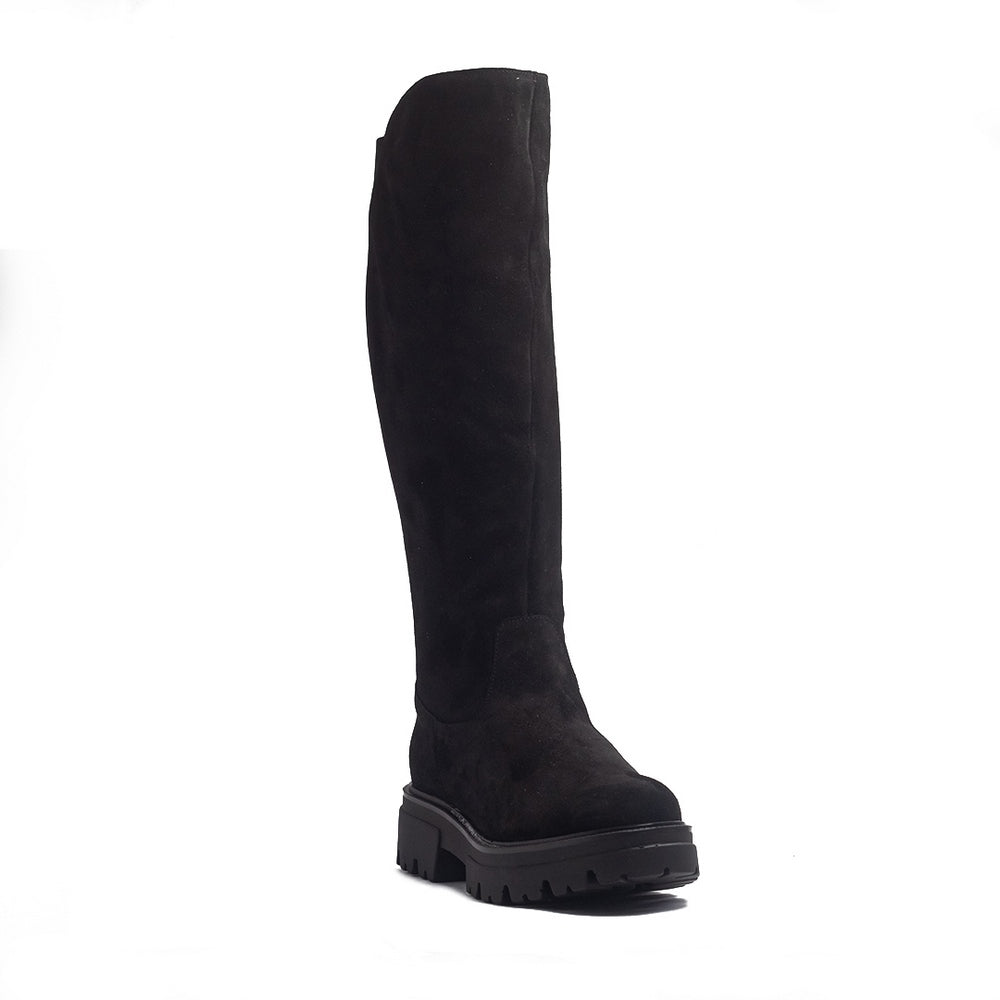 Spanish Women Black Chamois Boots #1401