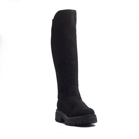 Spanish Women Black Chamois Boots #1401