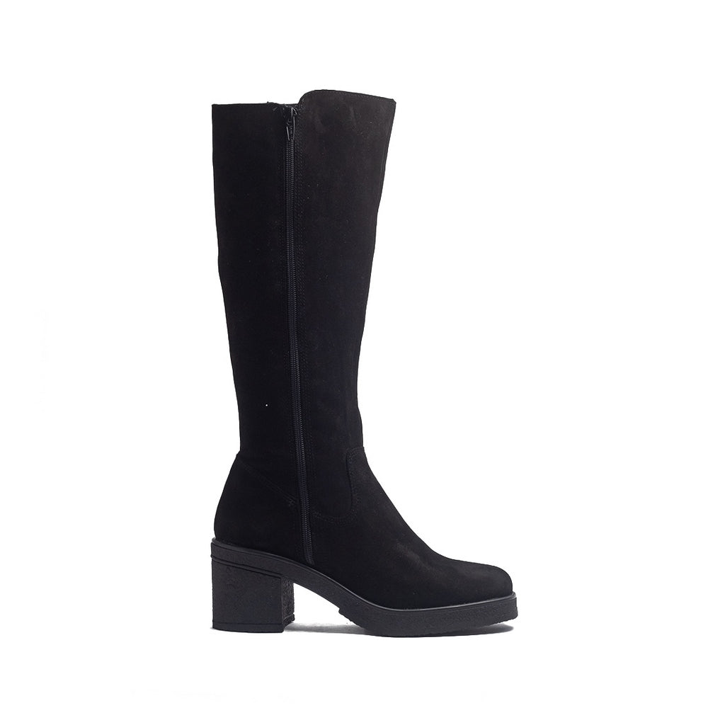 Spanish Women Black Chamois Boots #1405