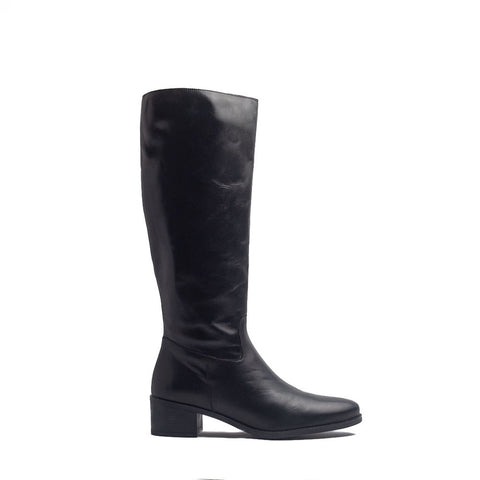 Spanish Women Black Leather Boots #1417
