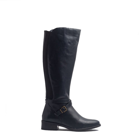 Spanish Women Dark Blue Leather Boots #1425