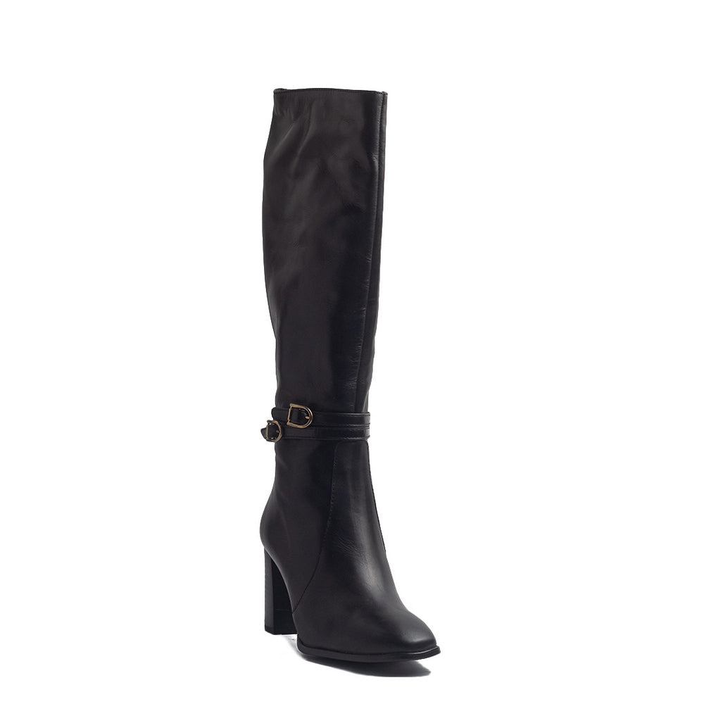 Spanish Women Black Leather Boots #1426