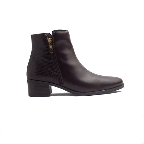 Spanish Women Brown Leather Half Boot #1432