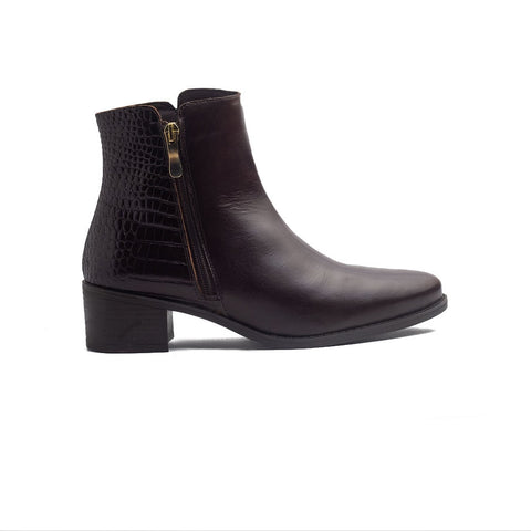 Spanish Women Brown Leather Half Boot #1434