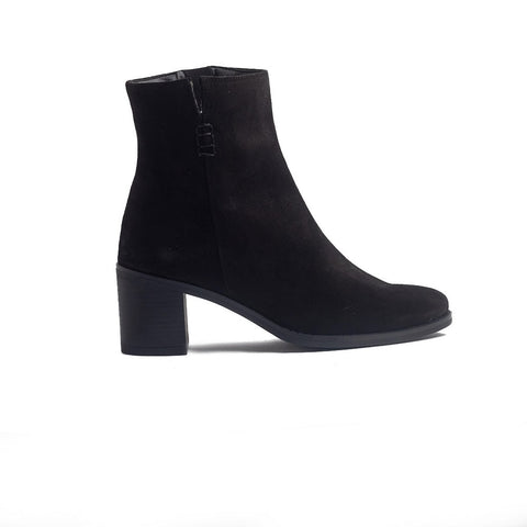 Spanish Women Black Chamois Half Boot #1450