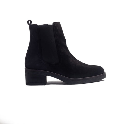 Spanish Women Black Chamois Half Boot #1452