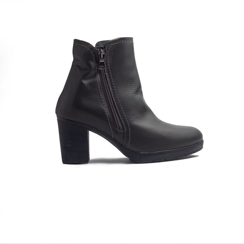 Spanish Women Grey Leather Half Boot #1457