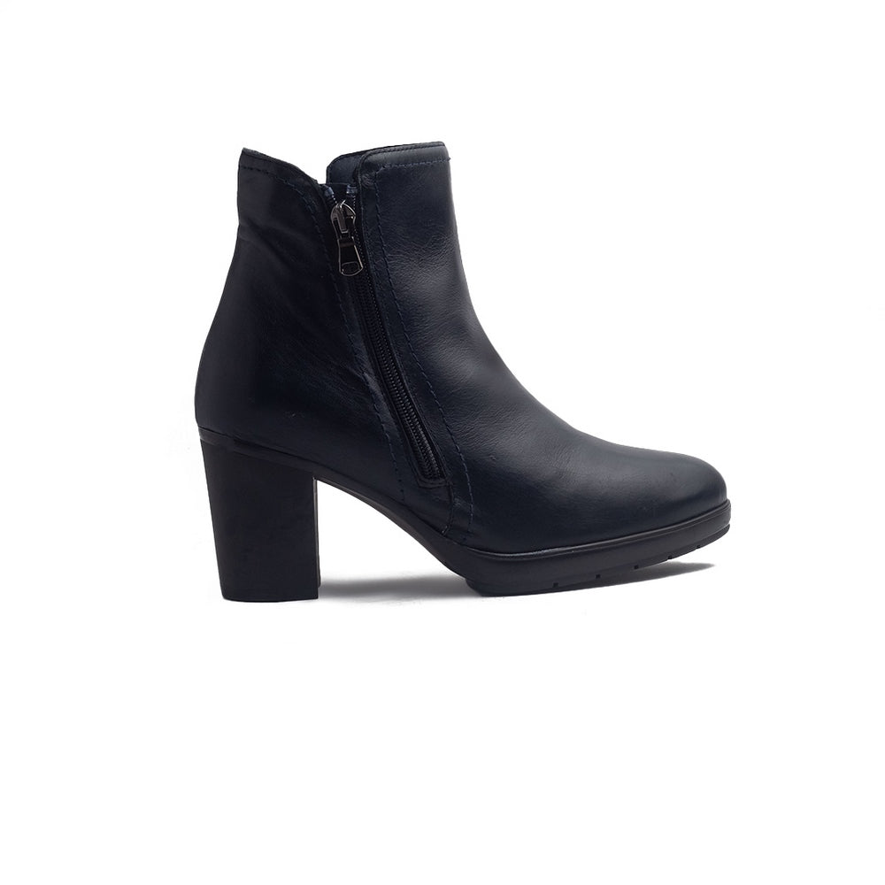 Spanish Women Black Leather Half Boot #1458