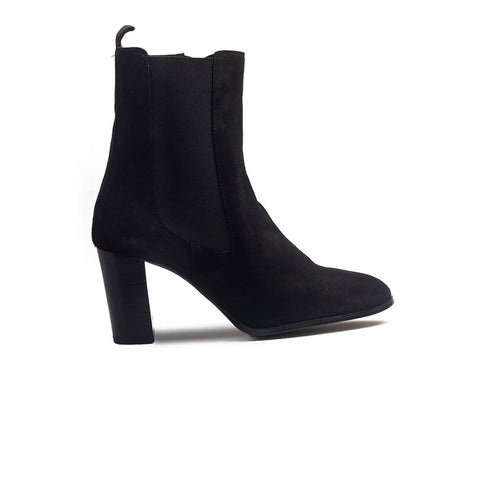 Spanish Women Black Chamois Half Boot #1465