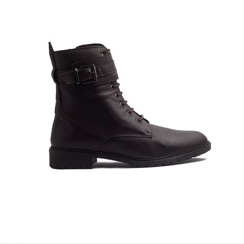 Spanish Women Brown Leather Half Boot #1467
