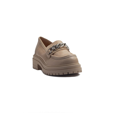 Spanish Women Beige Leather Shoes #1484