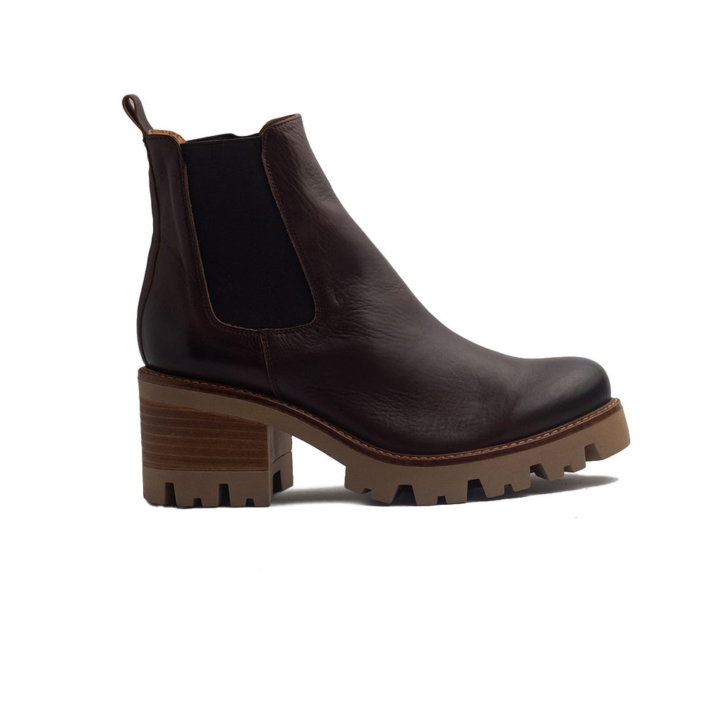 Spanish Women Brown Leather Half Boot #1488