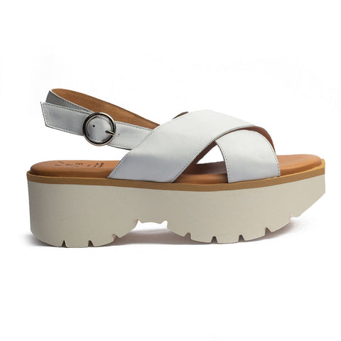 Spanish Women white Leather Sandal #1493