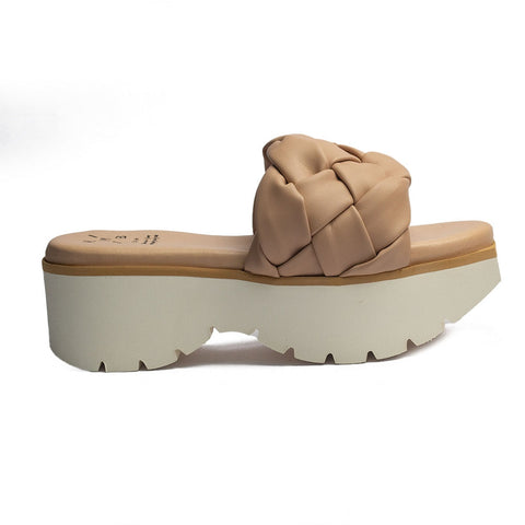 Spanish Women Beige Leather Wedges #1495