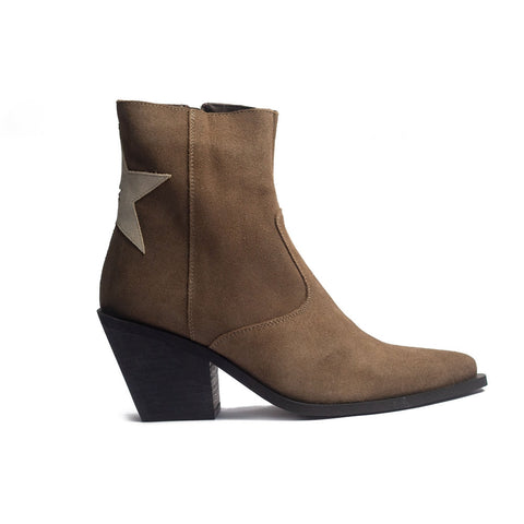 Spanish Women Cafe Chamois Half Boot #1522