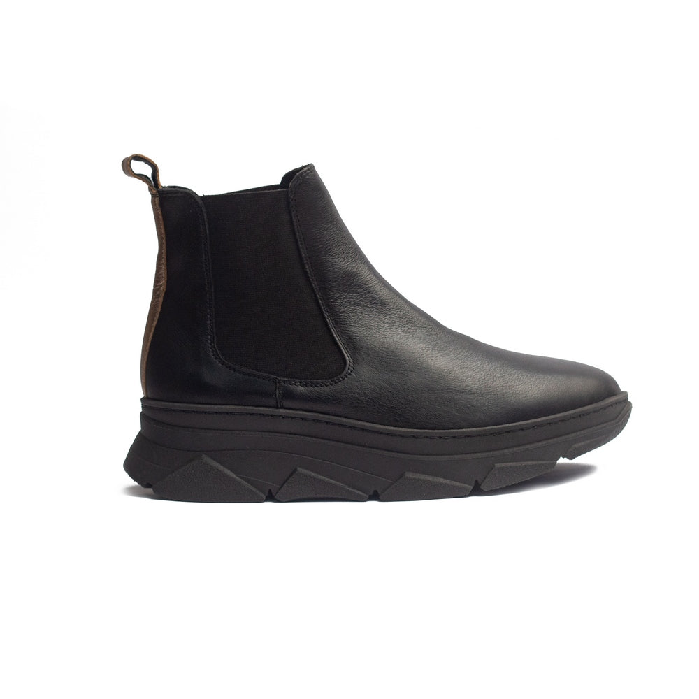 Spanish Women Black Leather Half Boot #1523