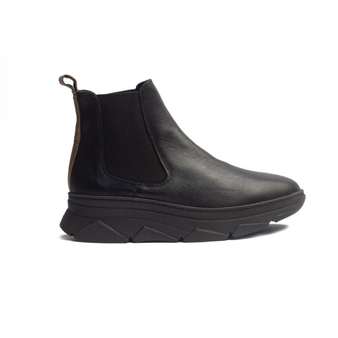 Spanish Women Black Leather Half Boot #1523