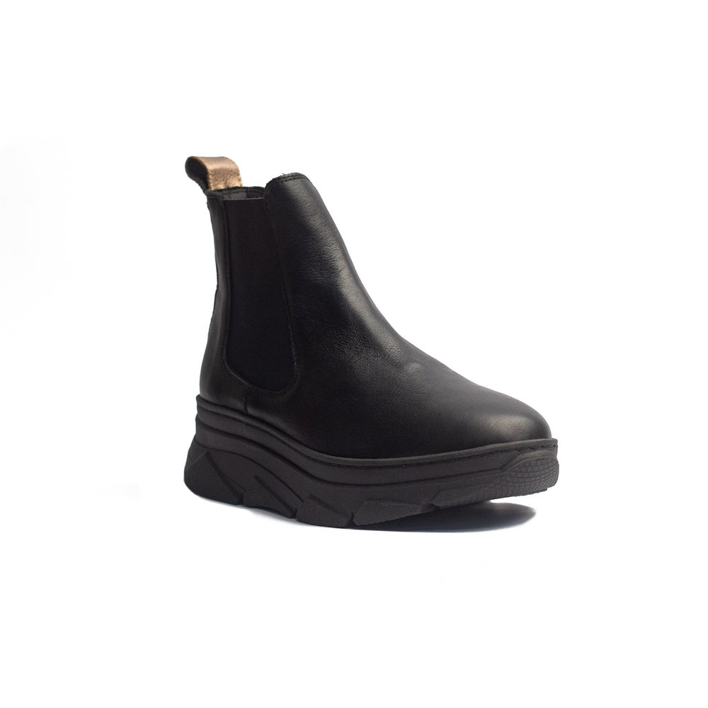 Spanish Women Black Leather Half Boot #1523