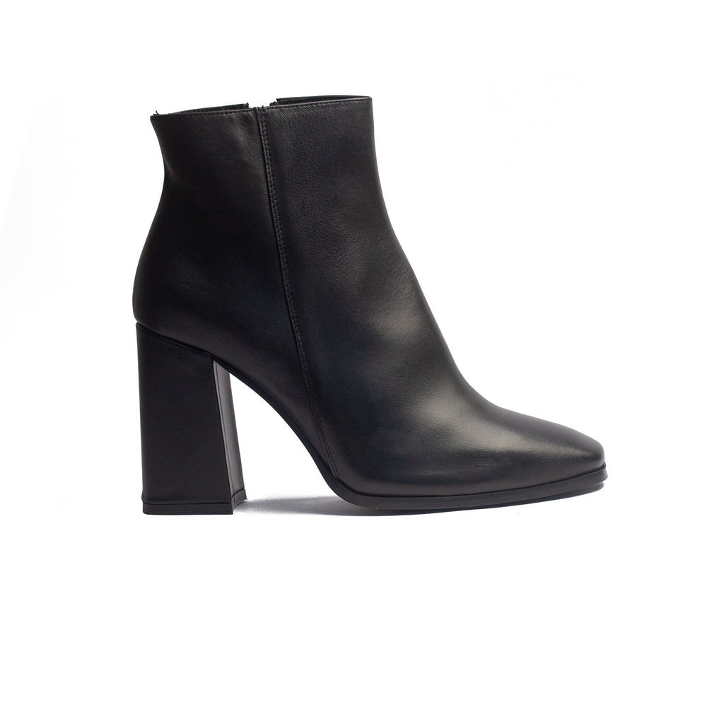 Spanish Women Black Leather Half Boot #1527