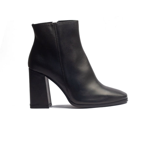 Spanish Women Black Leather Half Boot #1527