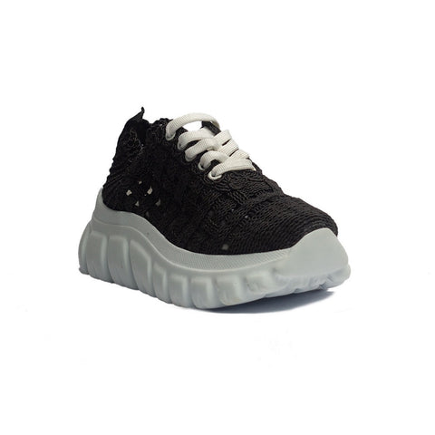 Turkish Women Black Cloth Shoes #1548