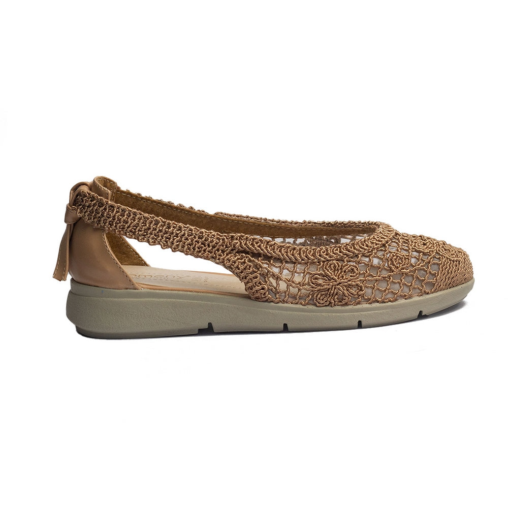 Turkish Women Beige Cloth Ballerina #1549