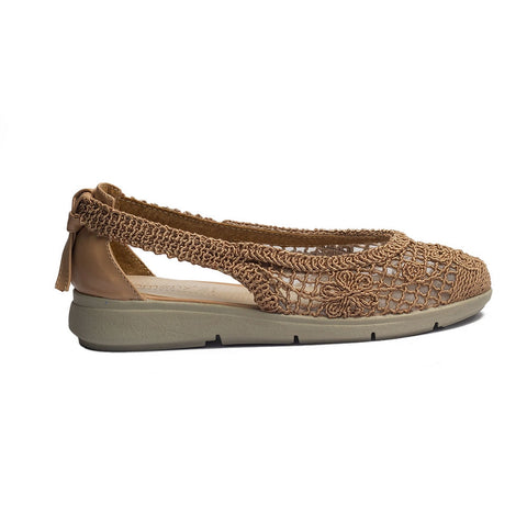 Turkish Women Beige Cloth Ballerina #1549