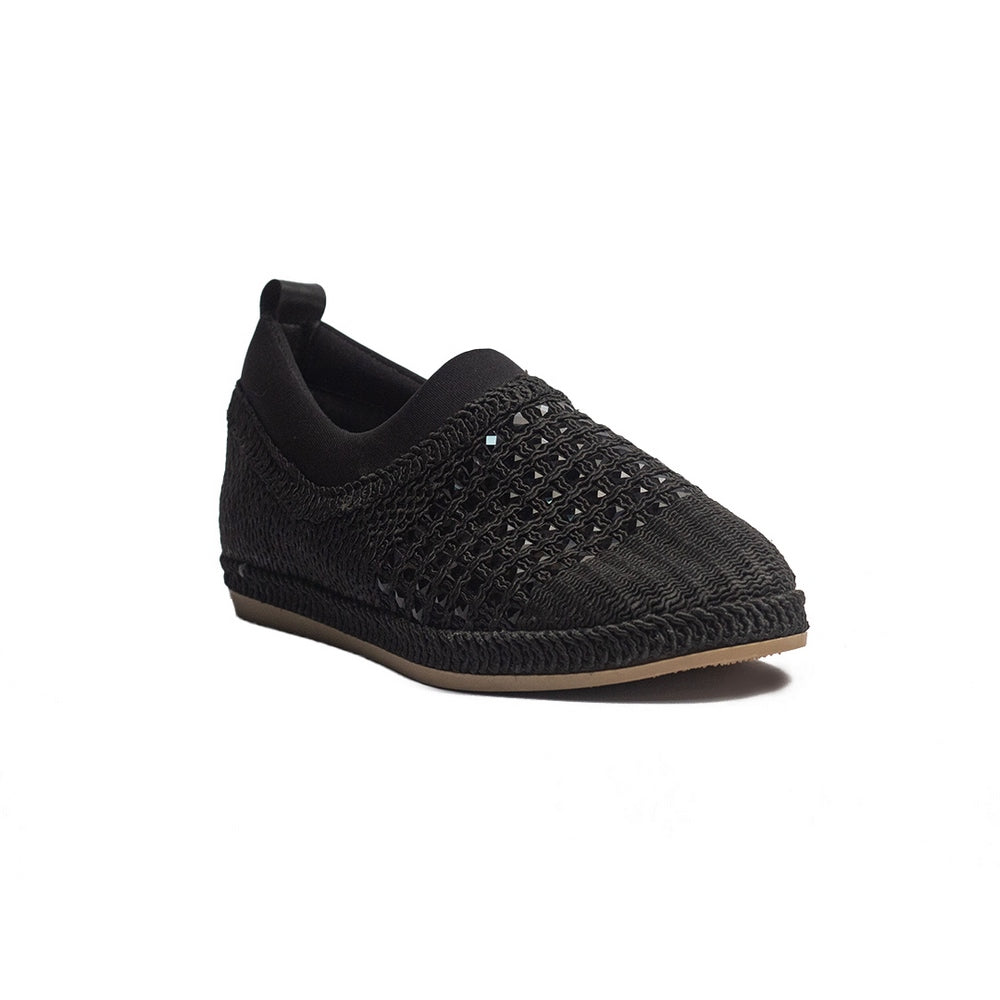 Turkish Women Black Cloth Espadrilles #1565