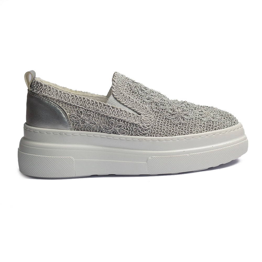 Turkish Women Grey Cloth Espadrilles #1576