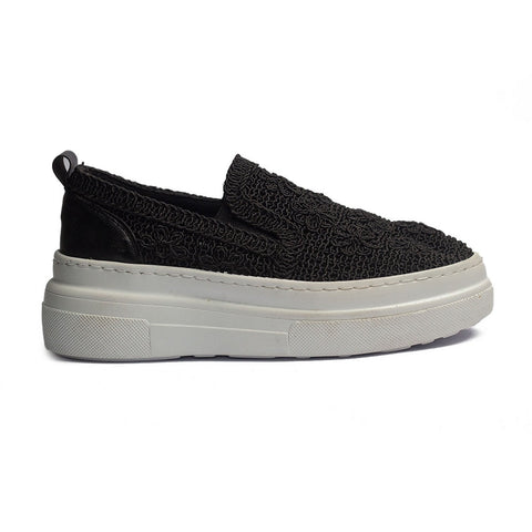 Turkish Women Black Cloth Espadrilles #1577