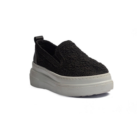 Turkish Women Black Cloth Espadrilles #1577