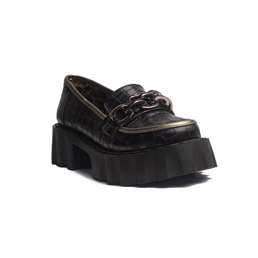 Turkish Women Black Leather Wedges #1598