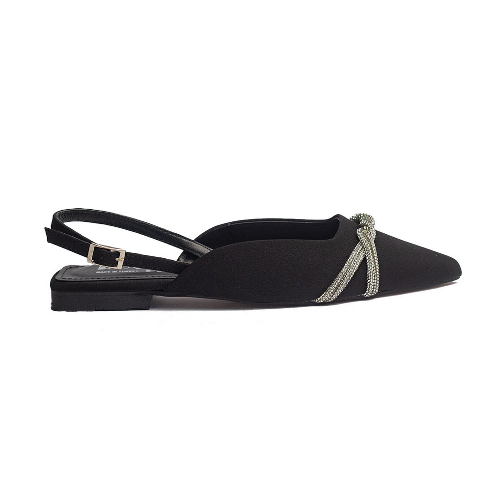 Turkish Women Black Satin Mules #1610