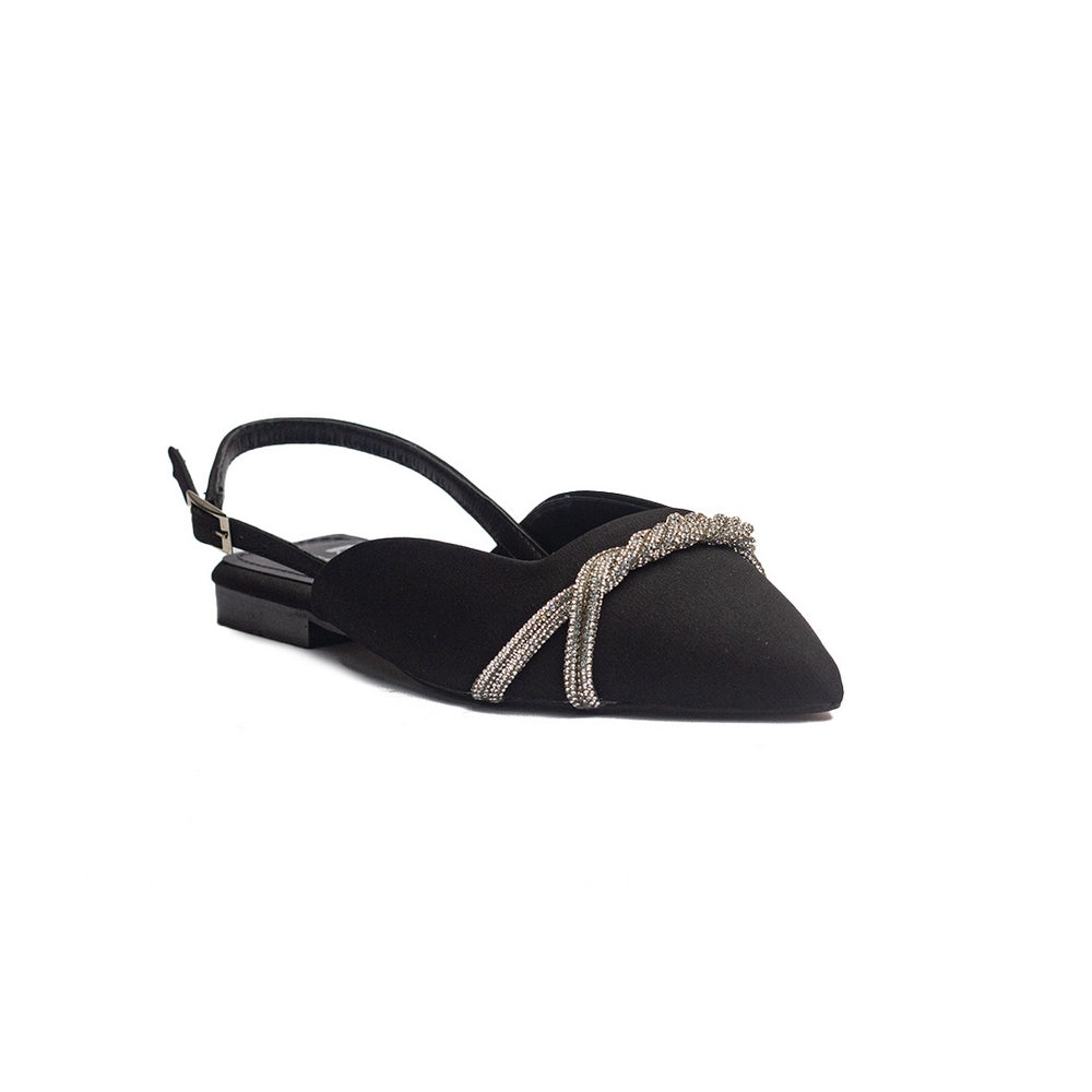 Turkish Women Black Satin Mules #1610