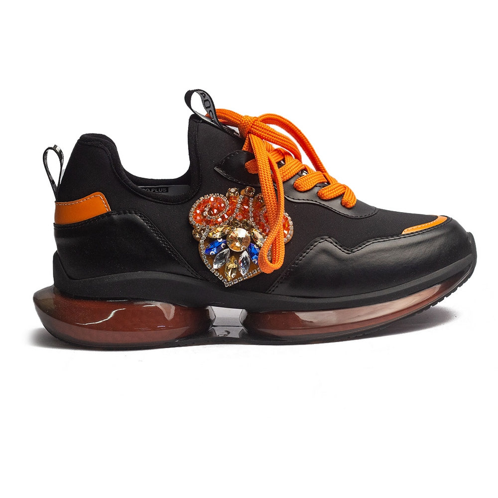 Turkish Women Orange Leather * Cloth Shoes #1619