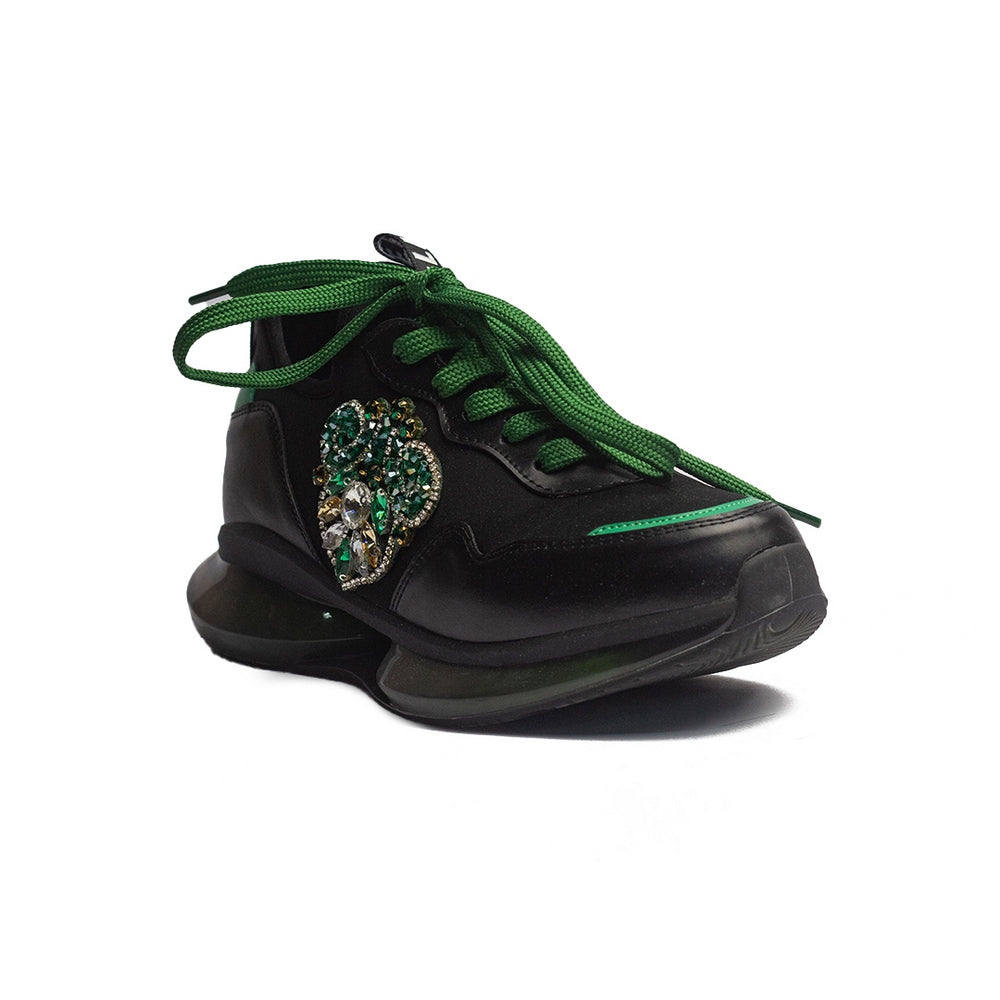 Turkish Women Green Leather * Cloth Shoes #1622