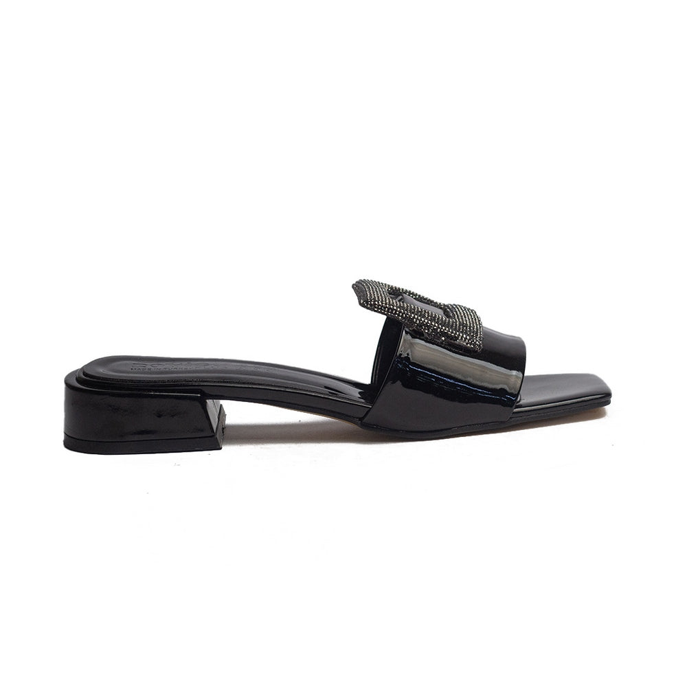 Turkish Women Black Vernis Leather Heels #1635