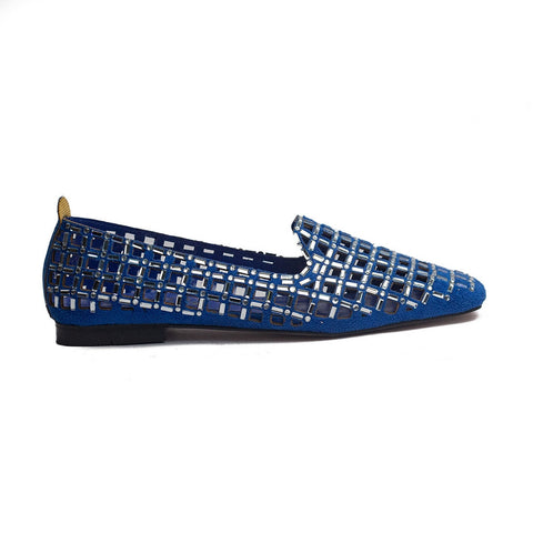 Turkish Women Blue Chamois Shoes #1638