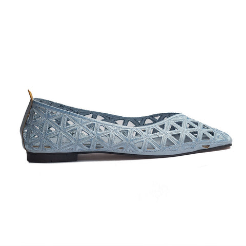 Turkish Women Light Blue Cloth Shoes #1645