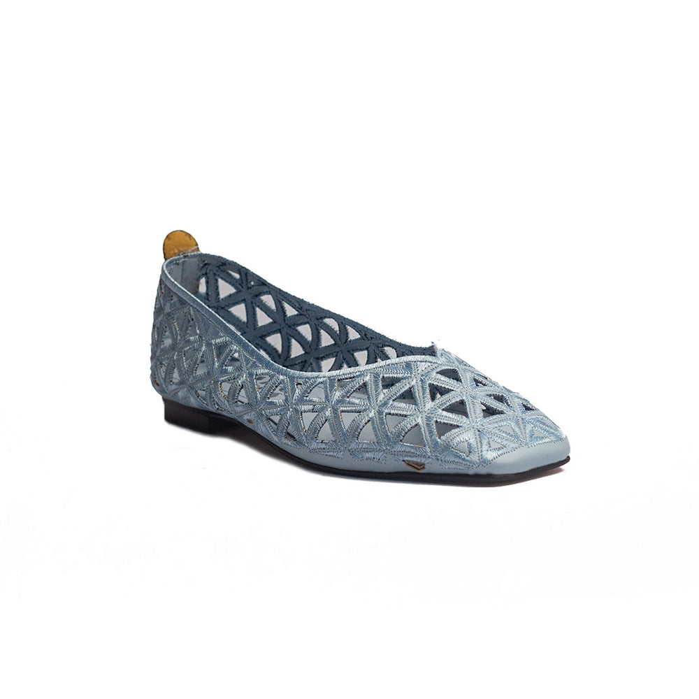 Turkish Women Light Blue Cloth Shoes #1645