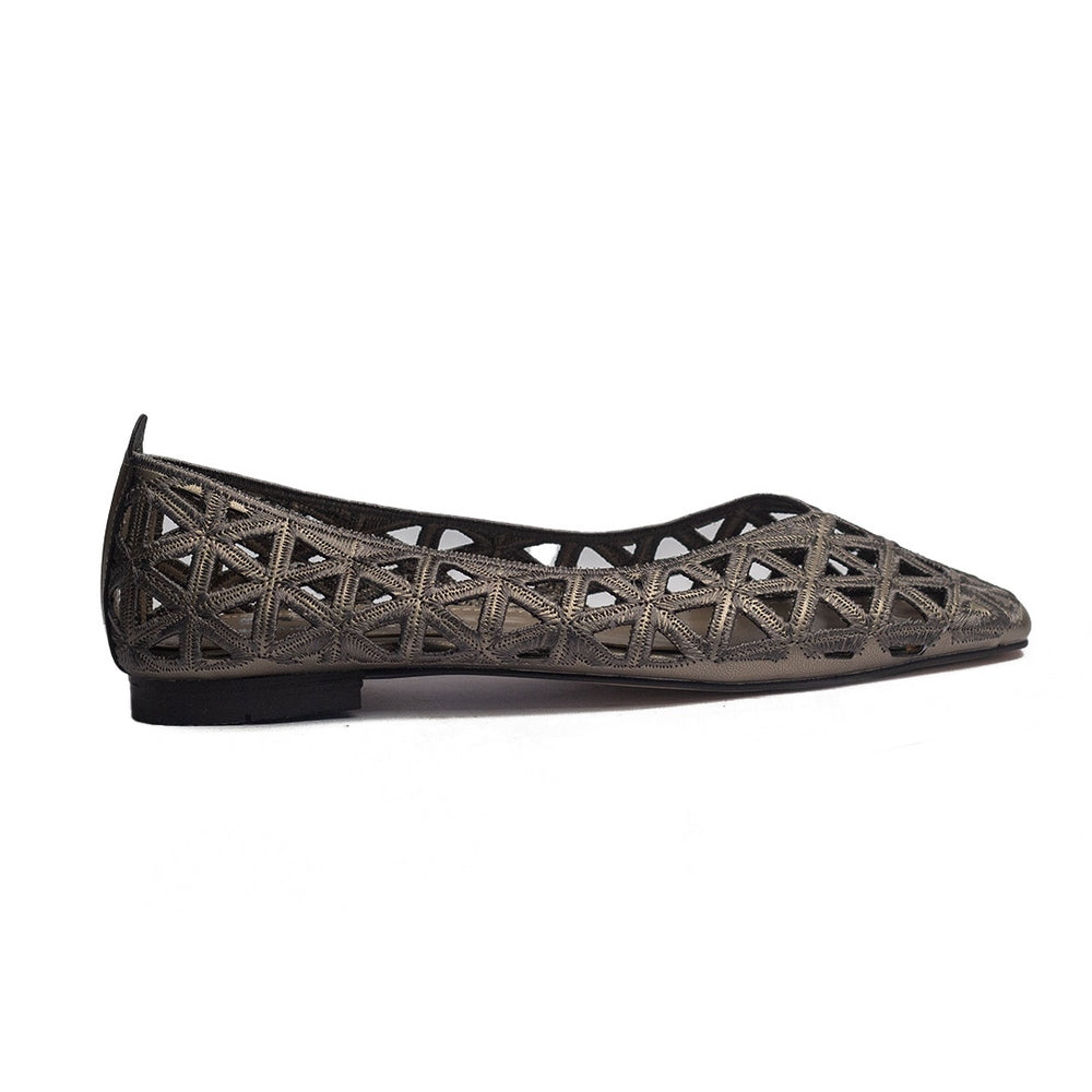 Turkish Women Grey Cloth Shoes #1646