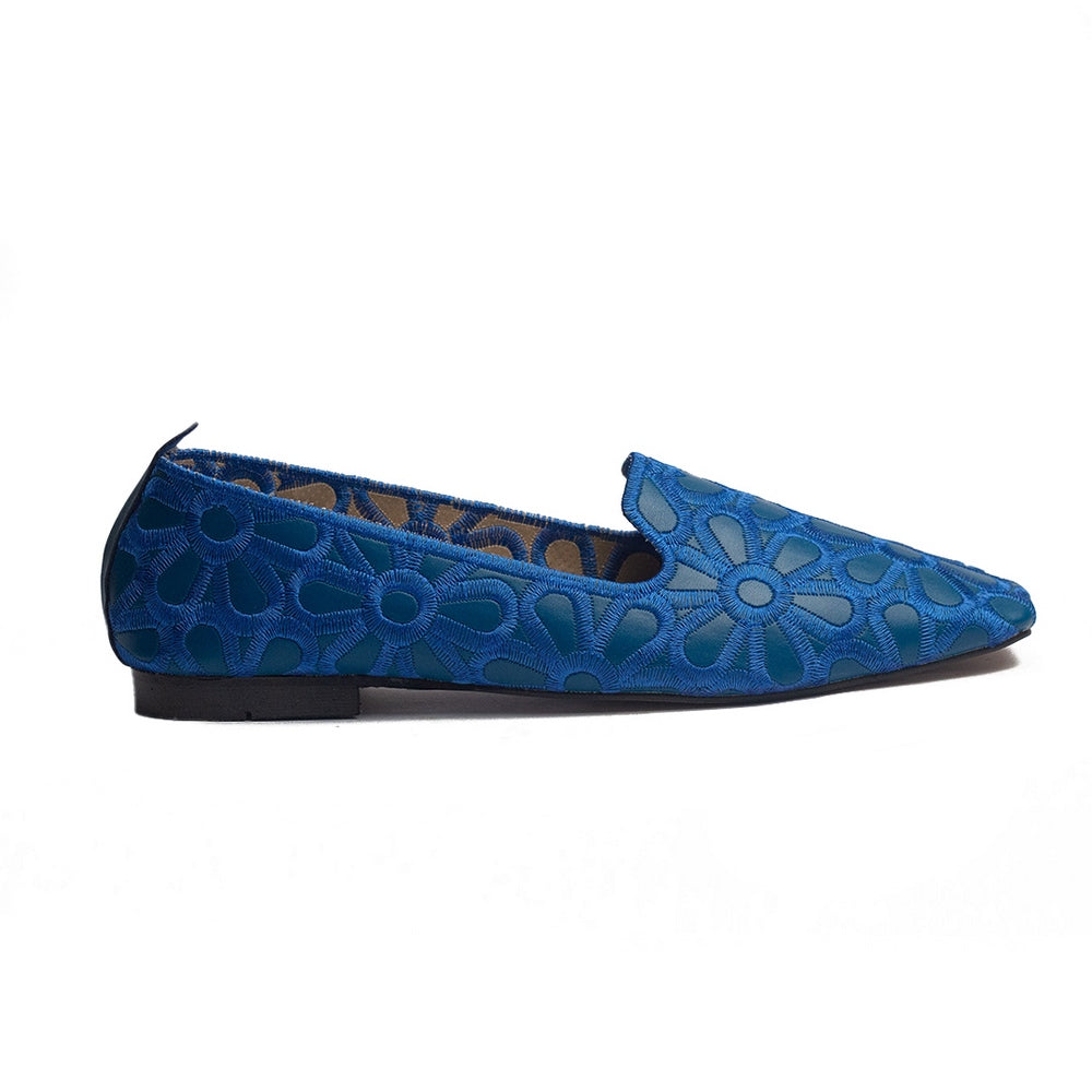 Turkish Women Blue Leather Shoes #1647