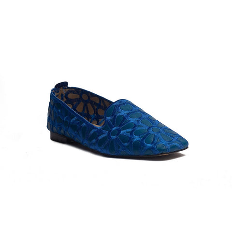 Turkish Women Blue Leather Shoes #1647