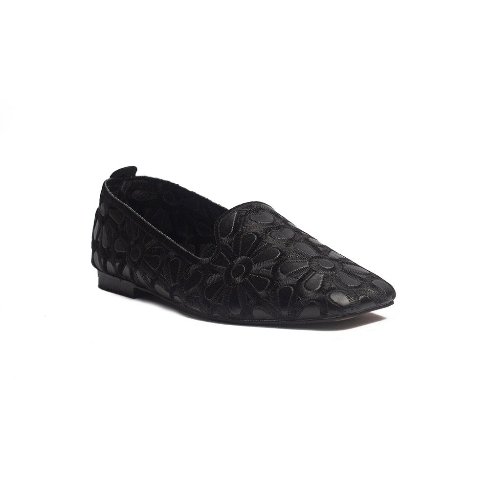 Turkish Women Black Leather Shoes #1648