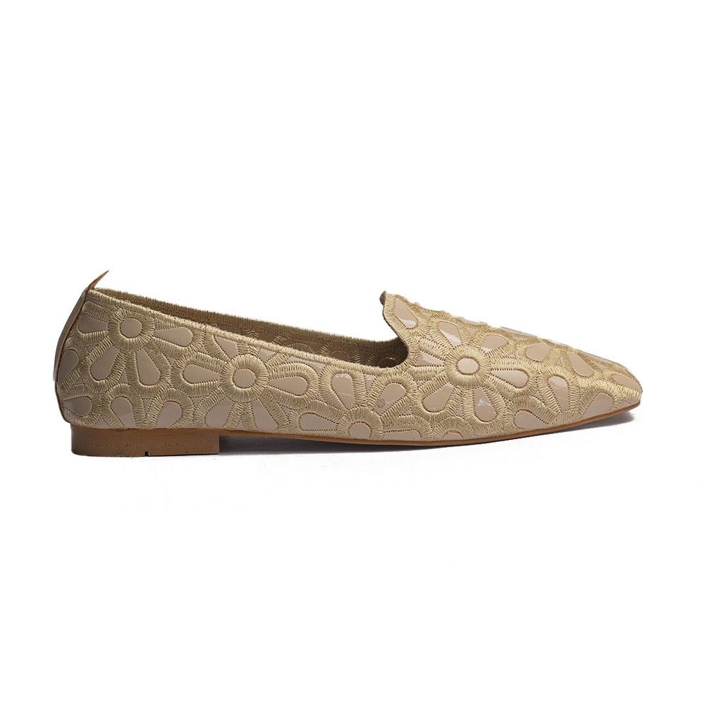 Turkish Women Gold Leather Shoes #1650