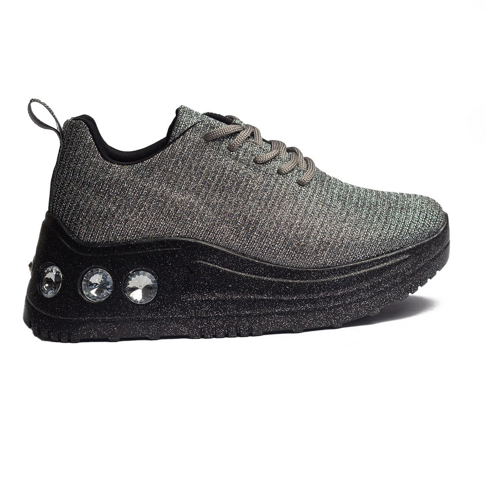 Turkish Women Silver Glitter Shoes #1661