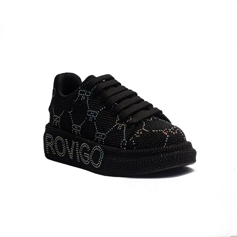 Turkish Women Black Glitter Shoes #1669