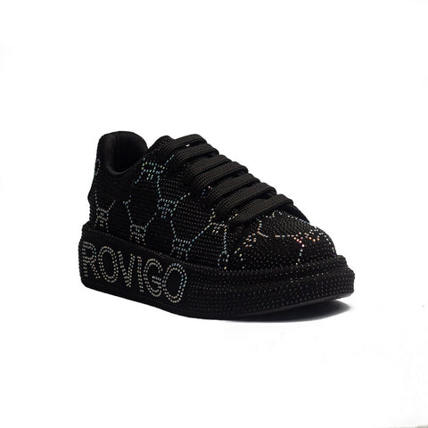 Turkish Women Black Glitter Shoes #1669